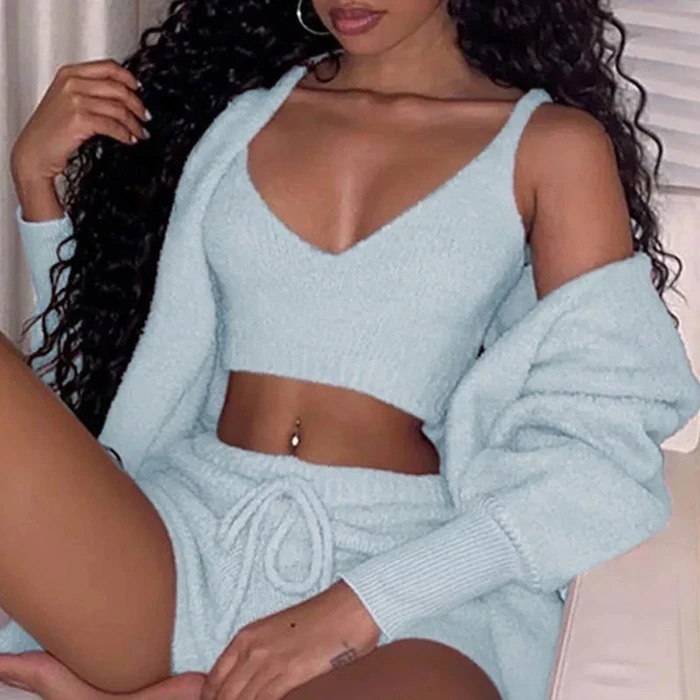 Ensemble de pyjama 3 pièces pour femme – Image 4