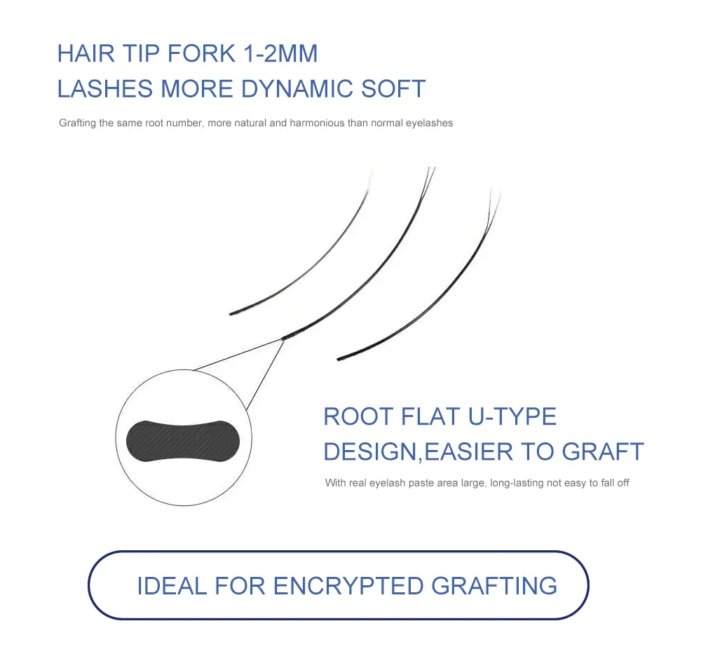 DeceMars Ellipse Extension de cils plats pointes souples vison individuel léger – Image 11