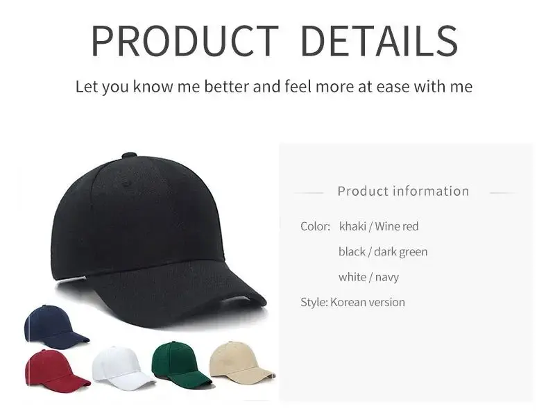 Chapeau de couleur unie pour femme, petit visage, noir, décontracté et polyvalent, casquette de Baseball, pare-soleil, protection solaire, printemps et été – Image 14