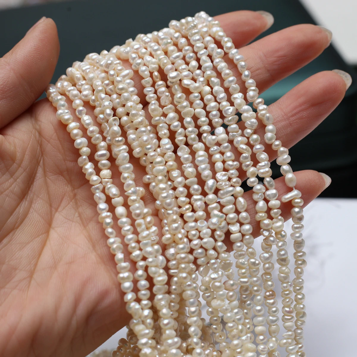 Perles d'eau douce naturelles de forme irrégulière de 3-4mm, perles amples pour la fabrication de bijoux, fournitures de bricolage pour femmes, accessoires de Bracelet et de collier