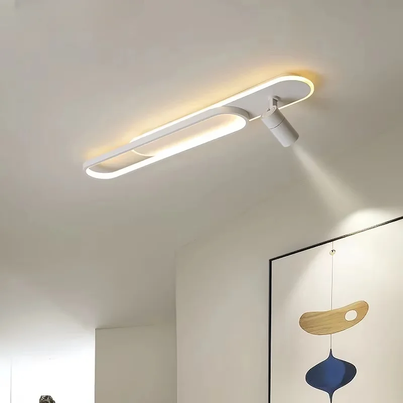 Plafonnier LED minimaliste longue bande salle à manger rail projecteurs chambre Hall couloir lampes pour l'éclairage du hall – Image 5