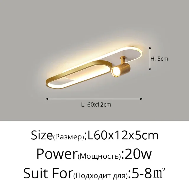 Plafonnier LED minimaliste longue bande salle à manger rail projecteurs chambre Hall couloir lampes pour l'éclairage du hall – Image 14