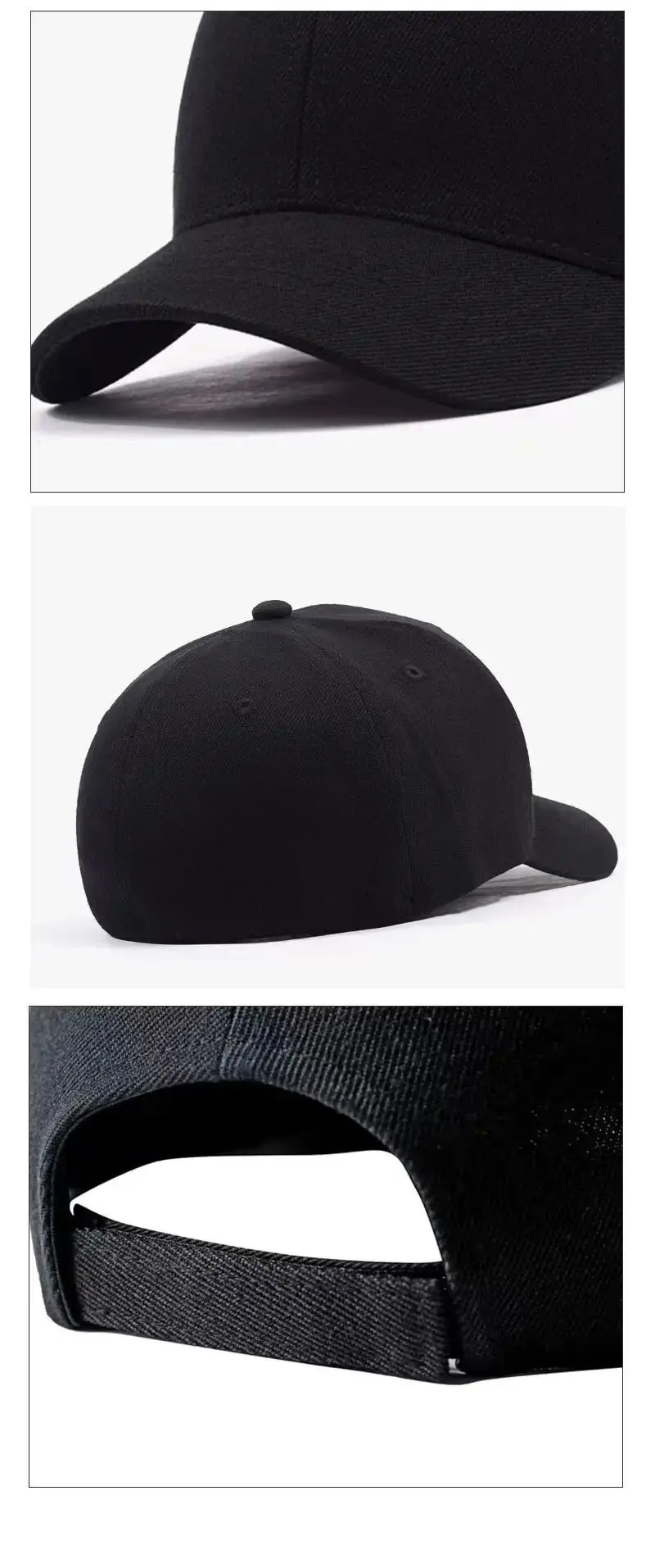 Chapeau de couleur unie pour femme, petit visage, noir, décontracté et polyvalent, casquette de Baseball, pare-soleil, protection solaire, printemps et été – Image 17