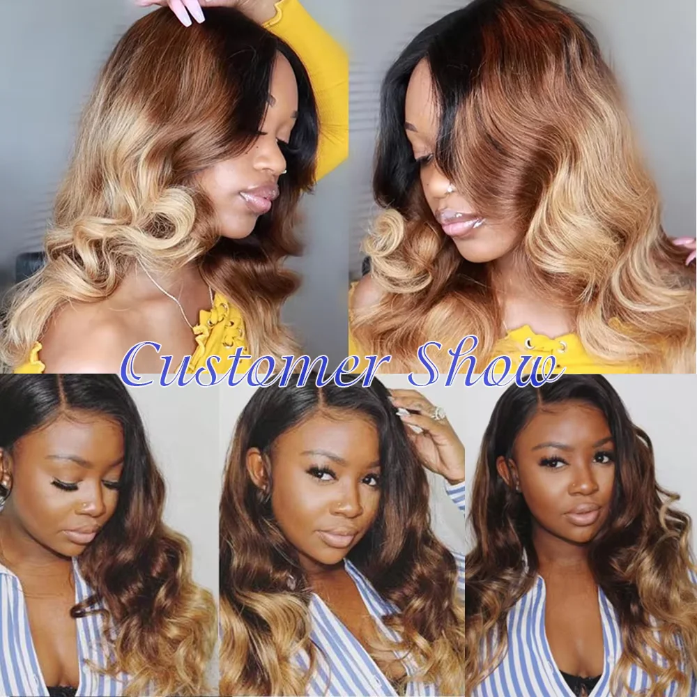 Mèches de cheveux humains ondulés couleur ombrée avec closure, 100% cheveux vierges non traités, couleur 1b/27, extensions de cheveux humains. – Image 18