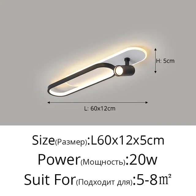 Plafonnier LED minimaliste longue bande salle à manger rail projecteurs chambre Hall couloir lampes pour l'éclairage du hall – Image 12