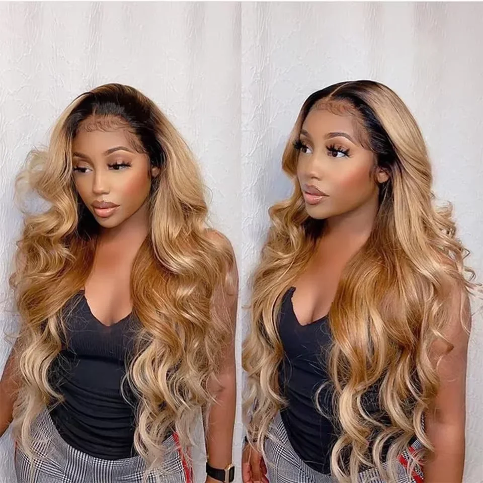 Mèches de cheveux humains ondulés couleur ombrée avec closure, 100% cheveux vierges non traités, couleur 1b/27, extensions de cheveux humains. – Image 10