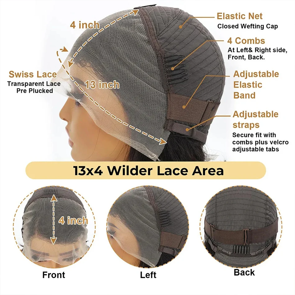 Perruque Pixie Cut en dentelle, cheveux humains, pour femmes, perruque courte droite transparente, perruque en dentelle pré-épilée, cheveux vierges brésiliens. – Image 6