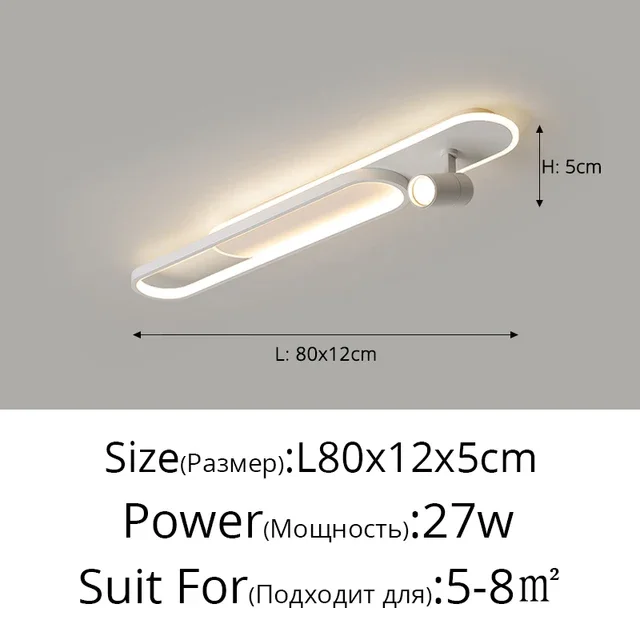 Plafonnier LED minimaliste longue bande salle à manger rail projecteurs chambre Hall couloir lampes pour l'éclairage du hall – Image 15