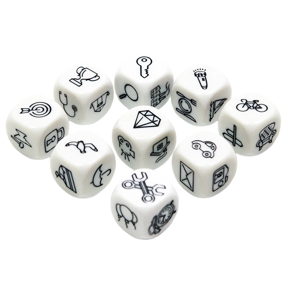 9 dés à histoires pour raconter des contes imaginaires avec sac, pour jeux de société et cadeaux – Image 5