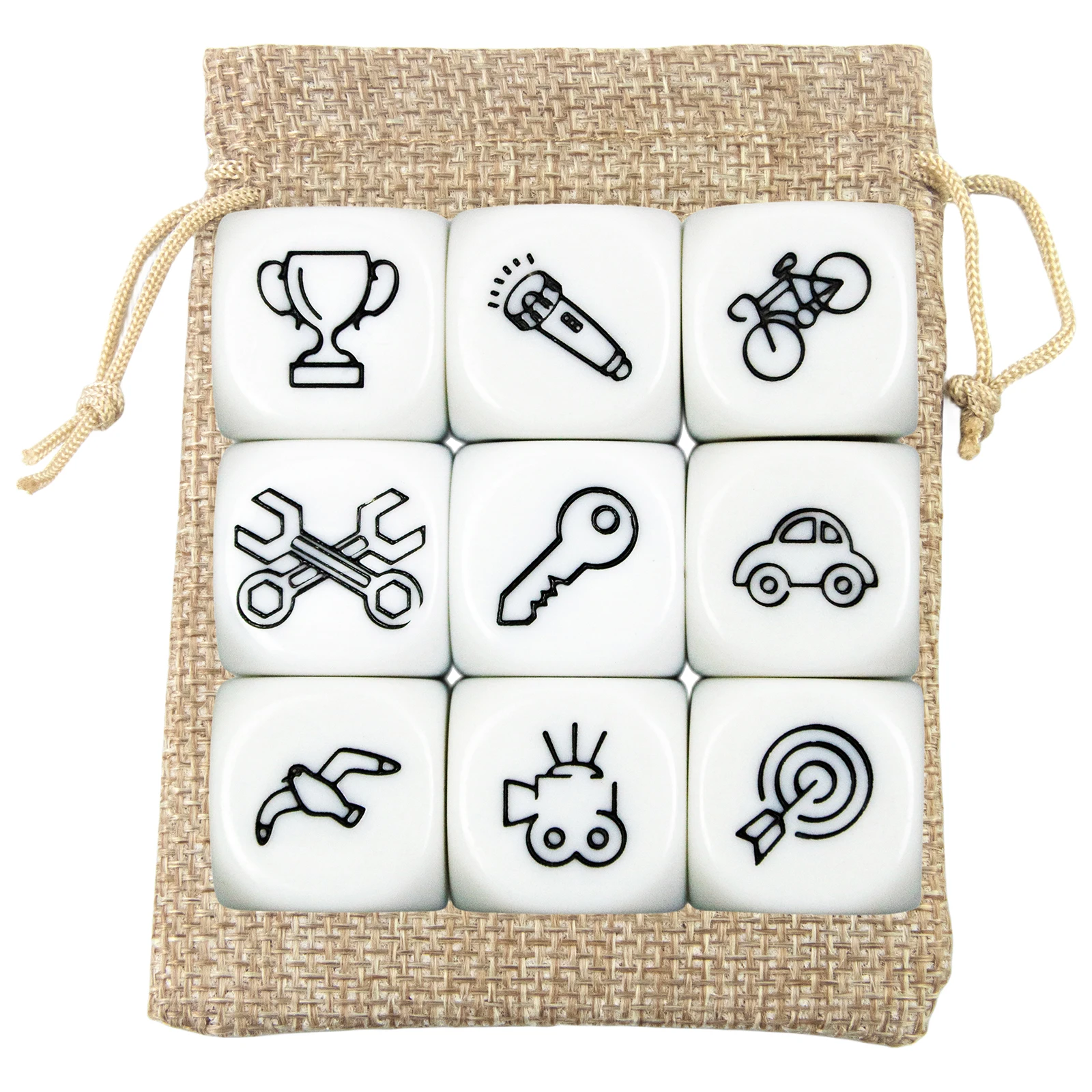 9 dés à histoires pour raconter des contes imaginaires avec sac, pour jeux de société et cadeaux