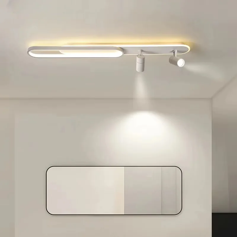 Plafonnier LED minimaliste longue bande salle à manger rail projecteurs chambre Hall couloir lampes pour l'éclairage du hall – Image 6