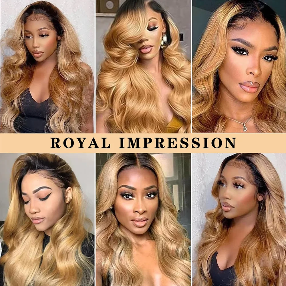 Mèches de cheveux humains ondulés couleur ombrée avec closure, 100% cheveux vierges non traités, couleur 1b/27, extensions de cheveux humains. – Image 6