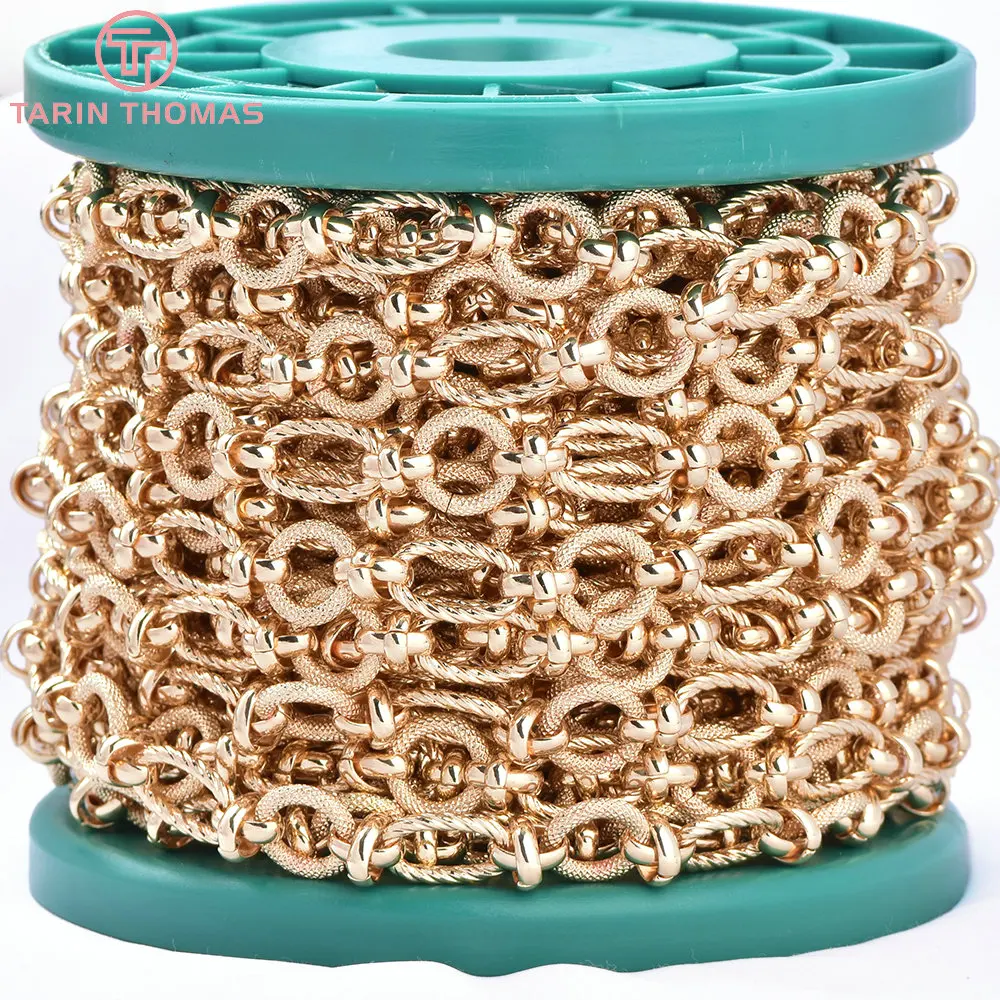 (8436) Chaînes de collier et de bracelet en laiton couleur or 24K, 50CM, 11.5x2MM, 8.5x14MM, accessoires de qualité pour la fabrication de bijoux DIY – Image 4