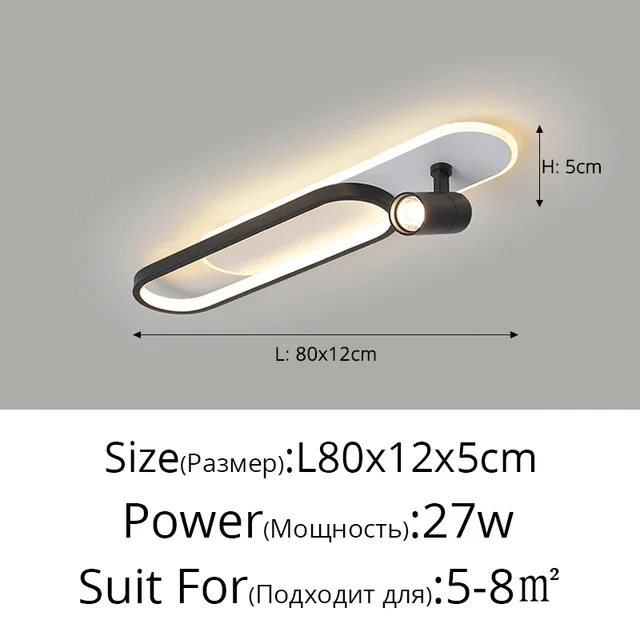 Plafonnier LED minimaliste longue bande salle à manger rail projecteurs chambre Hall couloir lampes pour l'éclairage du hall – Image 16