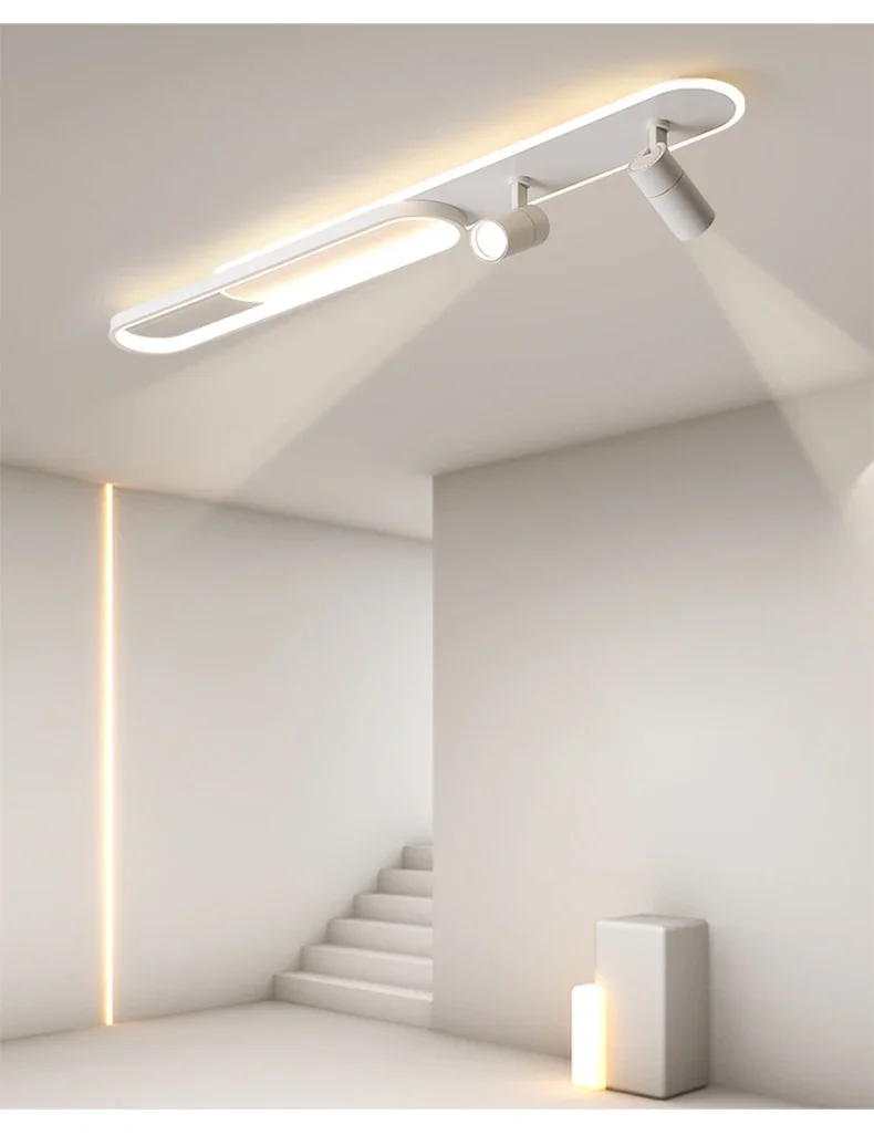 Plafonnier LED minimaliste longue bande salle à manger rail projecteurs chambre Hall couloir lampes pour l'éclairage du hall – Image 20