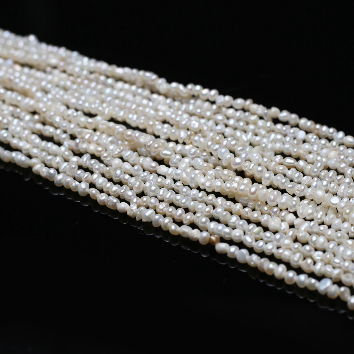 Perles d'eau douce naturelles de forme irrégulière de 3-4mm, perles amples pour la fabrication de bijoux, fournitures de bricolage pour femmes, accessoires de Bracelet et de collier – Image 9
