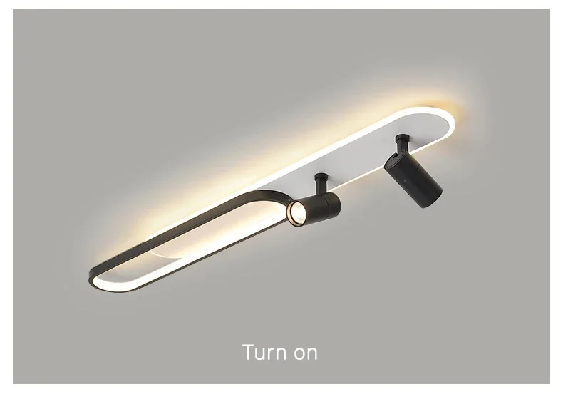 Plafonnier LED minimaliste longue bande salle à manger rail projecteurs chambre Hall couloir lampes pour l'éclairage du hall – Image 25