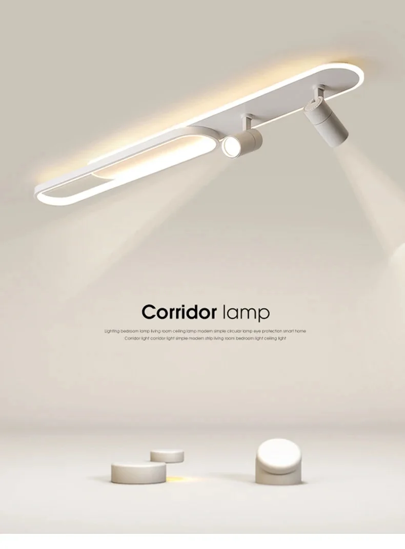 Plafonnier LED minimaliste longue bande salle à manger rail projecteurs chambre Hall couloir lampes pour l'éclairage du hall – Image 19