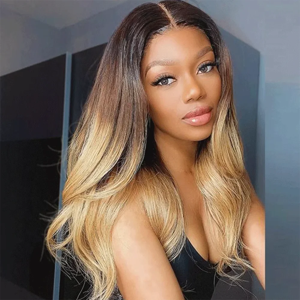 Mèches de cheveux humains ondulés couleur ombrée avec closure, 100% cheveux vierges non traités, couleur 1b/27, extensions de cheveux humains. – Image 30