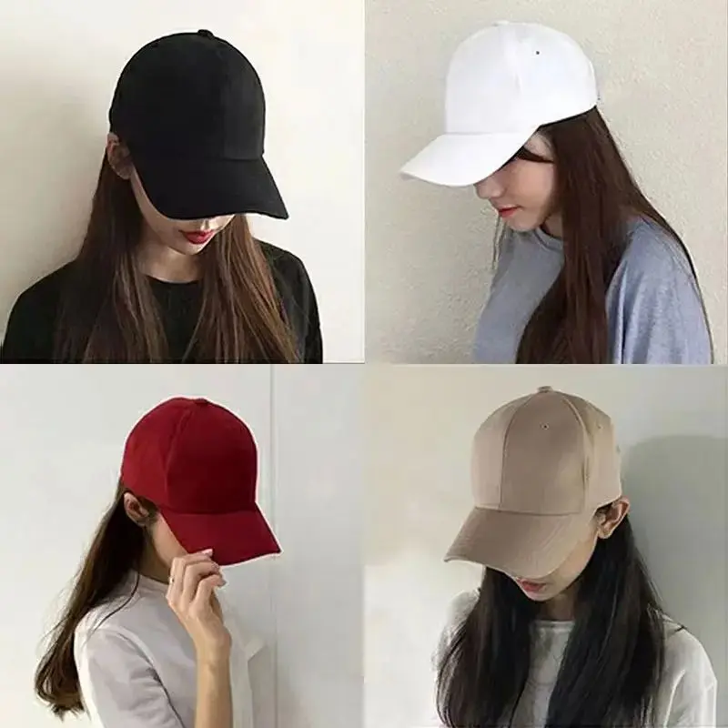 Chapeau de couleur unie pour femme, petit visage, noir, décontracté et polyvalent, casquette de Baseball, pare-soleil, protection solaire, printemps et été – Image 3