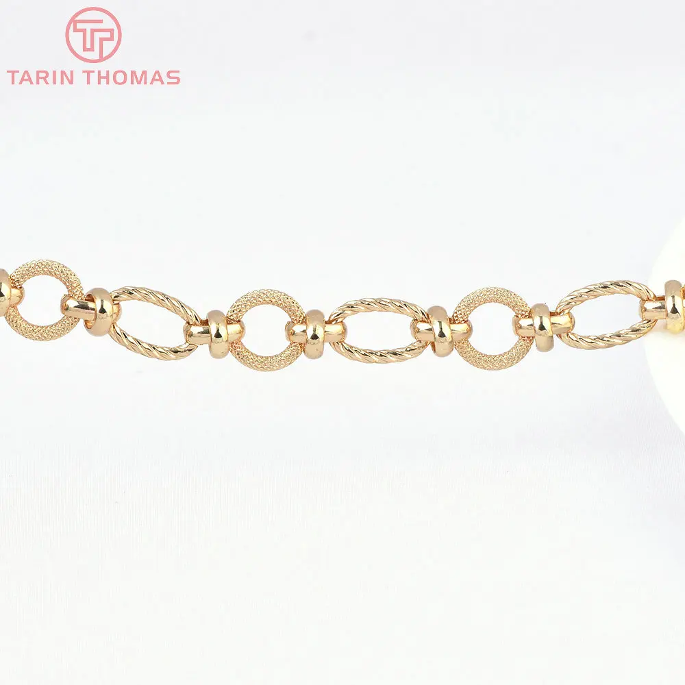 (8436) Chaînes de collier et de bracelet en laiton couleur or 24K, 50CM, 11.5x2MM, 8.5x14MM, accessoires de qualité pour la fabrication de bijoux DIY – Image 2