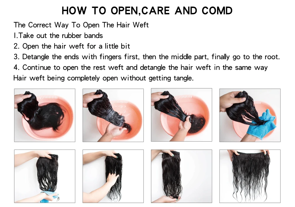 Mèches de cheveux humains ondulés couleur ombrée avec closure, 100% cheveux vierges non traités, couleur 1b/27, extensions de cheveux humains. – Image 47