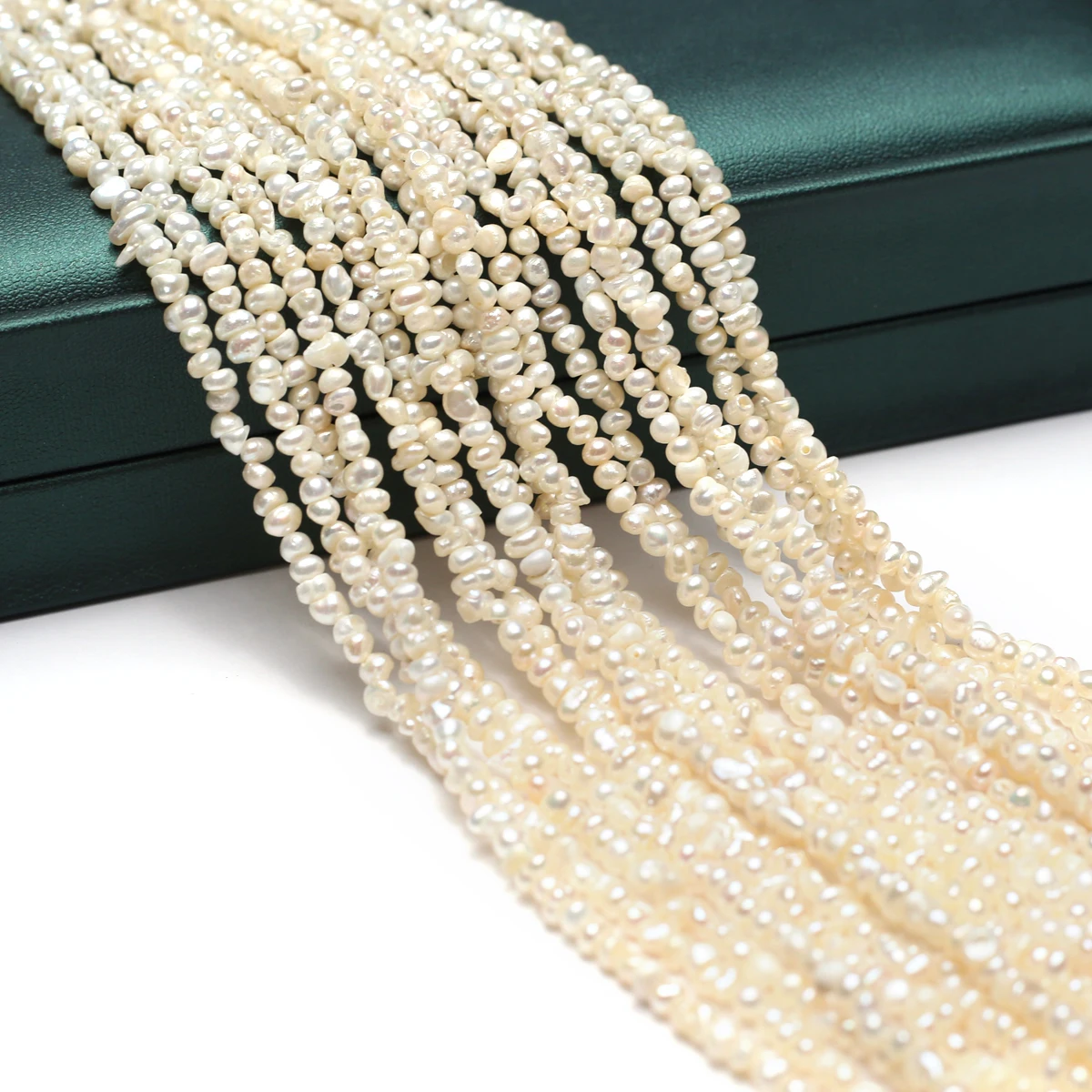 Perles d'eau douce naturelles de forme irrégulière de 3-4mm, perles amples pour la fabrication de bijoux, fournitures de bricolage pour femmes, accessoires de Bracelet et de collier – Image 2