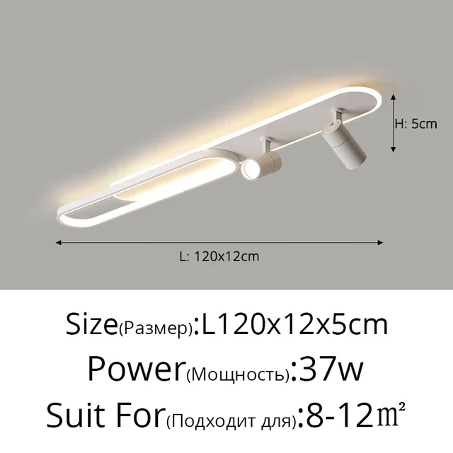 Plafonnier LED minimaliste longue bande salle à manger rail projecteurs chambre Hall couloir lampes pour l'éclairage du hall – Image 9
