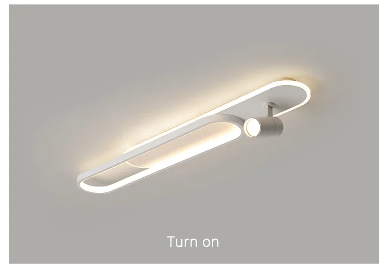 Plafonnier LED minimaliste longue bande salle à manger rail projecteurs chambre Hall couloir lampes pour l'éclairage du hall – Image 26