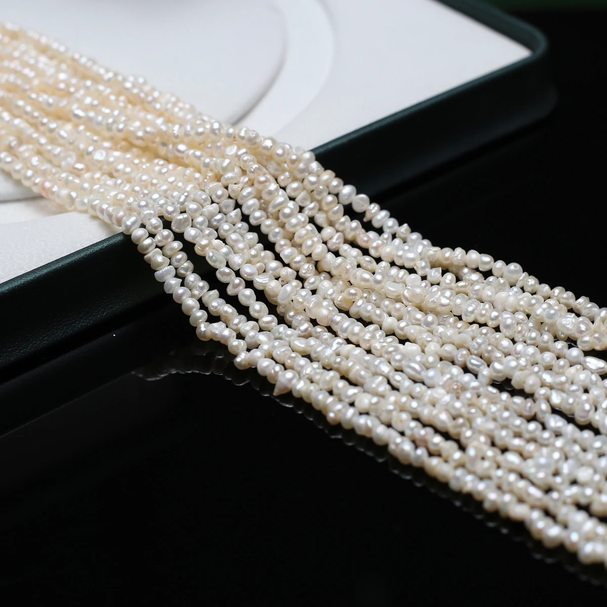 Perles d'eau douce naturelles de forme irrégulière de 3-4mm, perles amples pour la fabrication de bijoux, fournitures de bricolage pour femmes, accessoires de Bracelet et de collier – Image 14