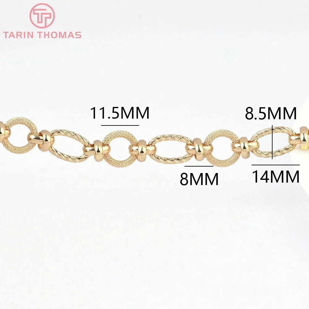 (8436) Chaînes de collier et de bracelet en laiton couleur or 24K, 50CM, 11.5x2MM, 8.5x14MM, accessoires de qualité pour la fabrication de bijoux DIY – Image 8
