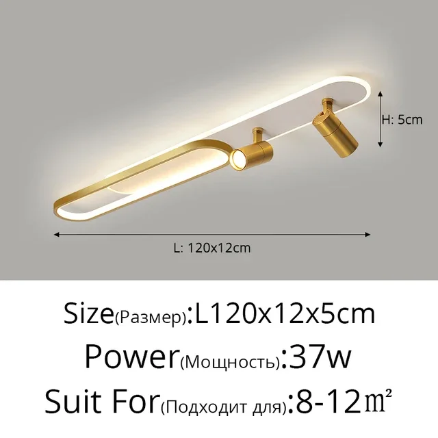 Plafonnier LED minimaliste longue bande salle à manger rail projecteurs chambre Hall couloir lampes pour l'éclairage du hall – Image 11