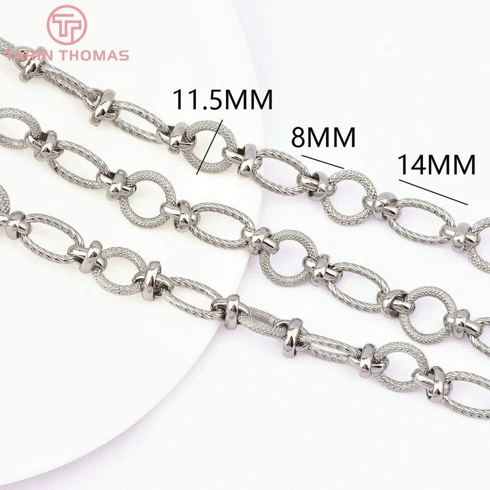 (8436) Chaînes de collier et de bracelet en laiton couleur or 24K, 50CM, 11.5x2MM, 8.5x14MM, accessoires de qualité pour la fabrication de bijoux DIY – Image 7