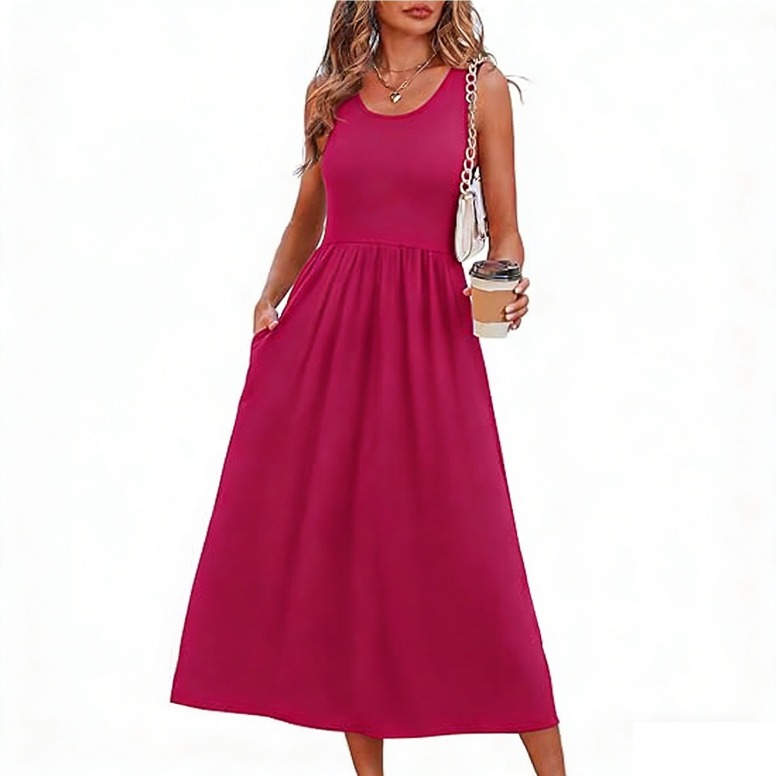 Robe longue décontractée sans manches pour femme – Image 6