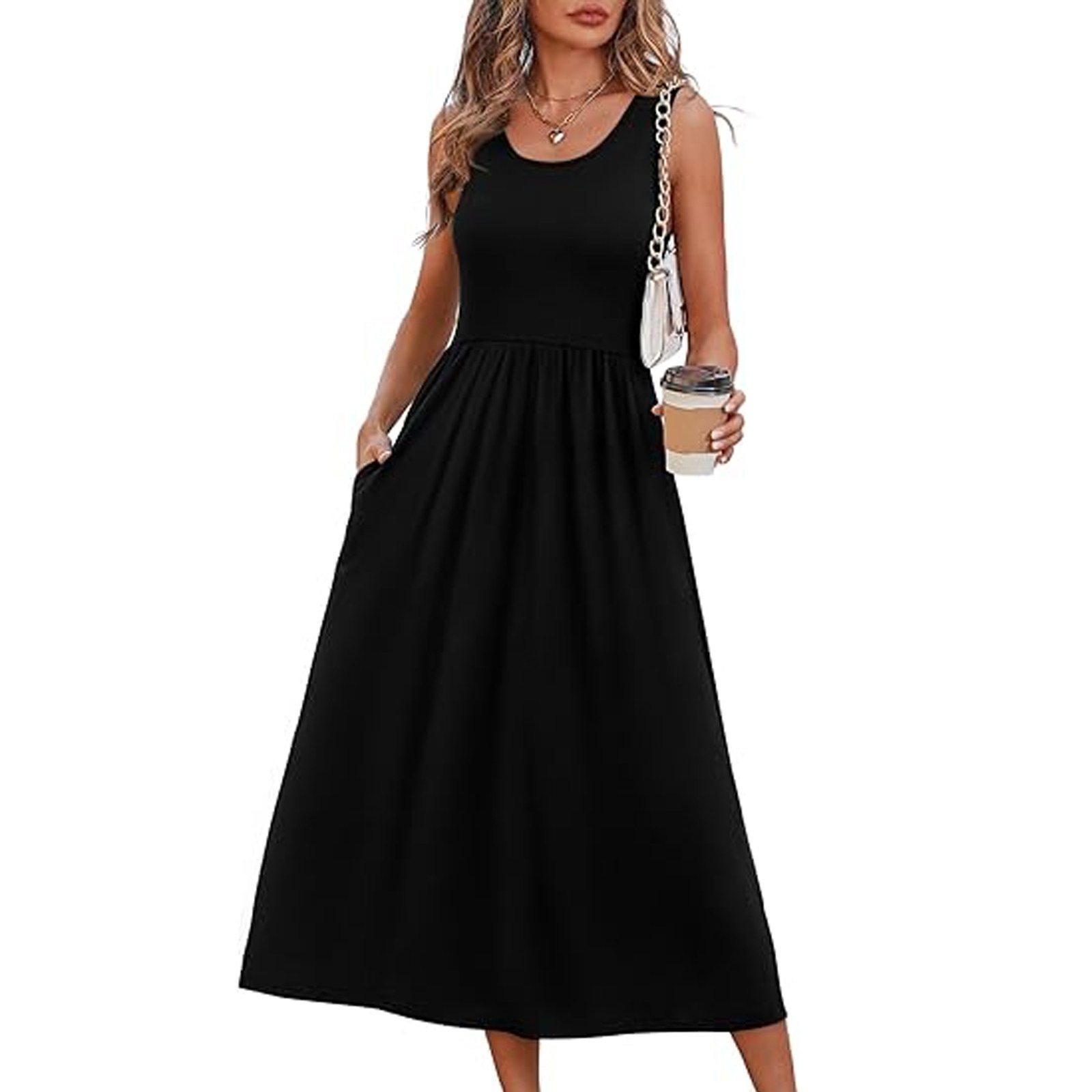 Robe longue décontractée sans manches pour femme – Image 4