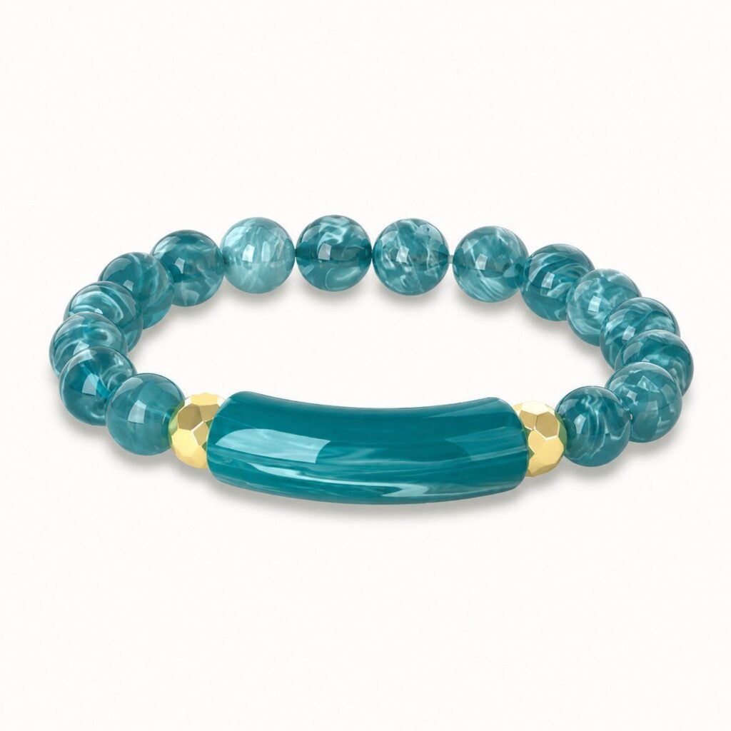 Bracelet à perles HOEXE Peacock Blue Chip