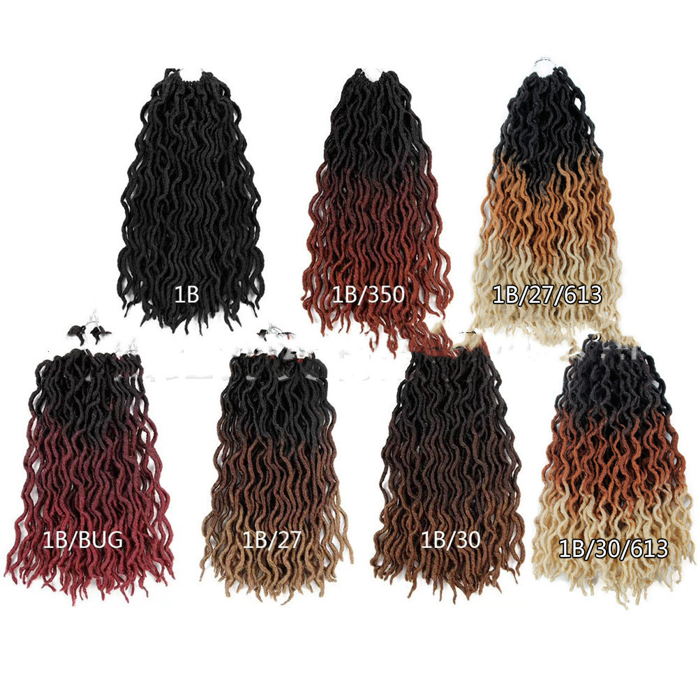 Extensions de cheveux tressés synthétiques Ombre Curly Crochet