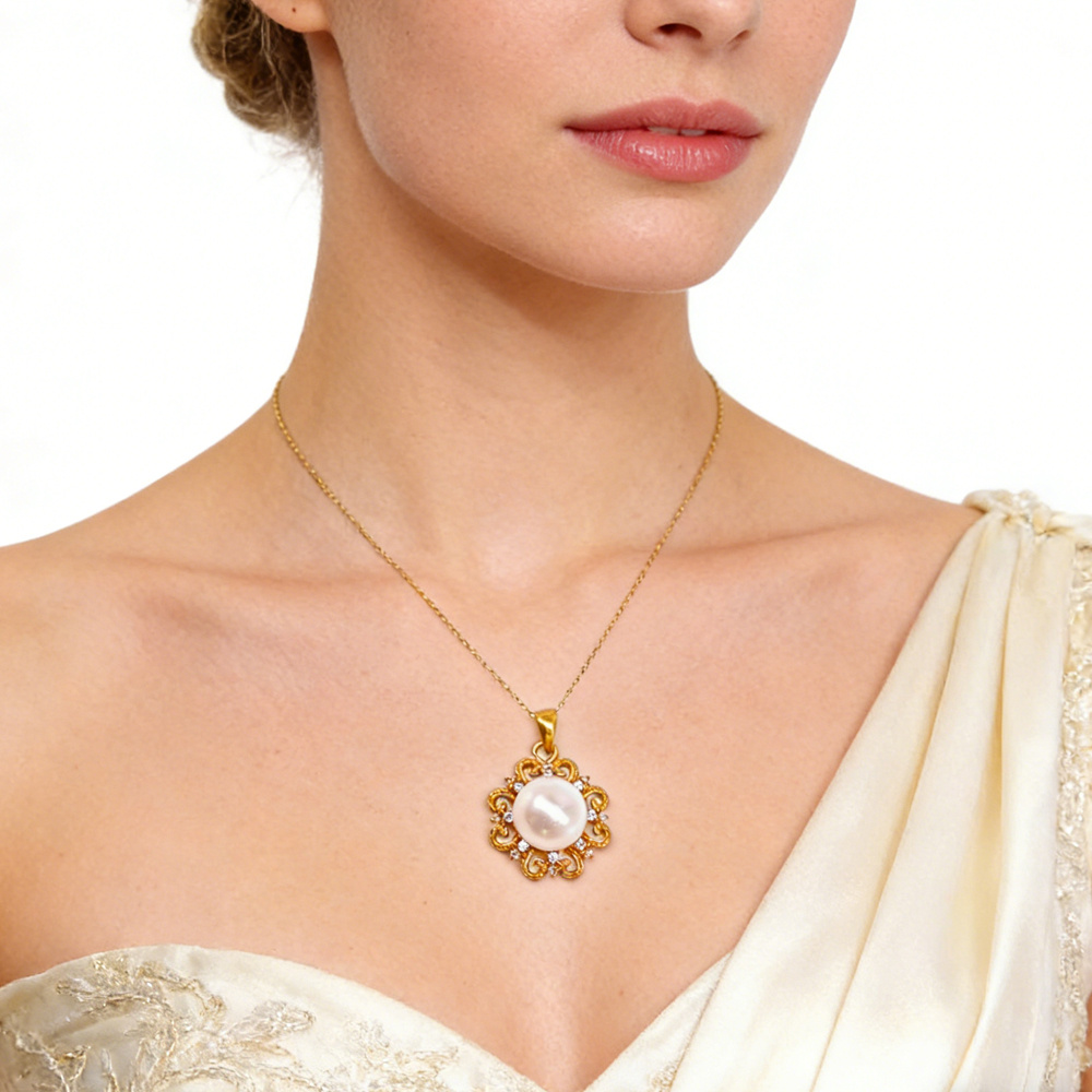 Collier Soleil en Or 24K Bijoux Choker Pendentif Femme