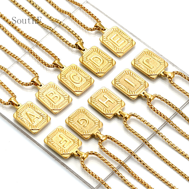 Collier en acier inoxydable, plaqué or, en acier titane 18K