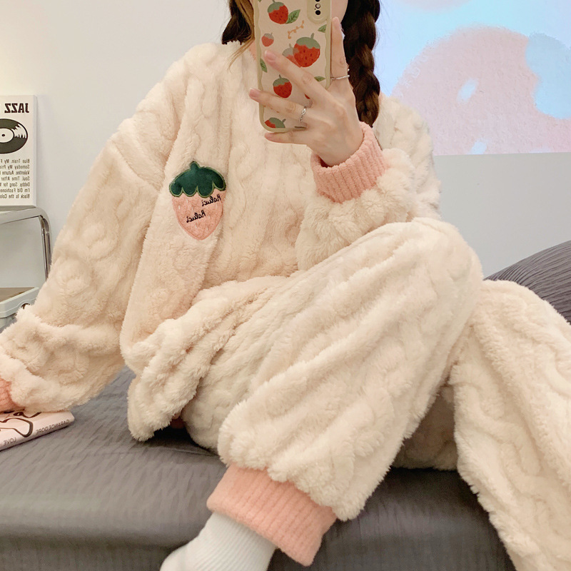 Pyjama polaire tout doux femme – ensemble peluche chaud pour l'hiver – Image 3