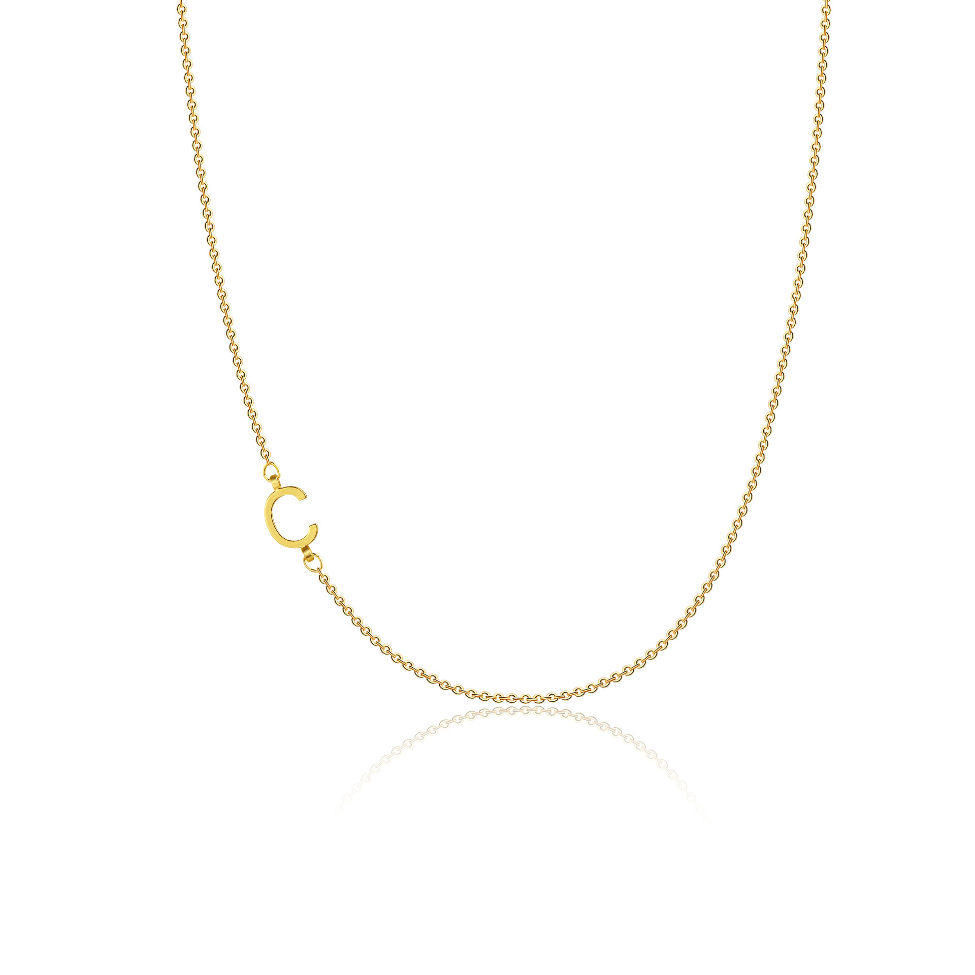 Collier initiale A à Z – métal couleur or, chaîne fine – Image 5