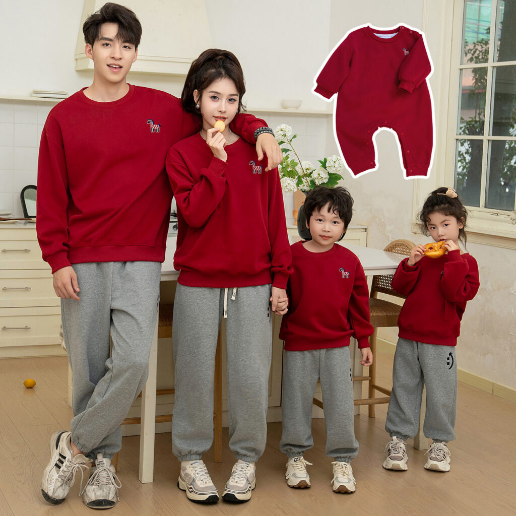 Sweat-shirt confortable à manches longues assorti pour parents et enfants, pour l'automne et l'hiver