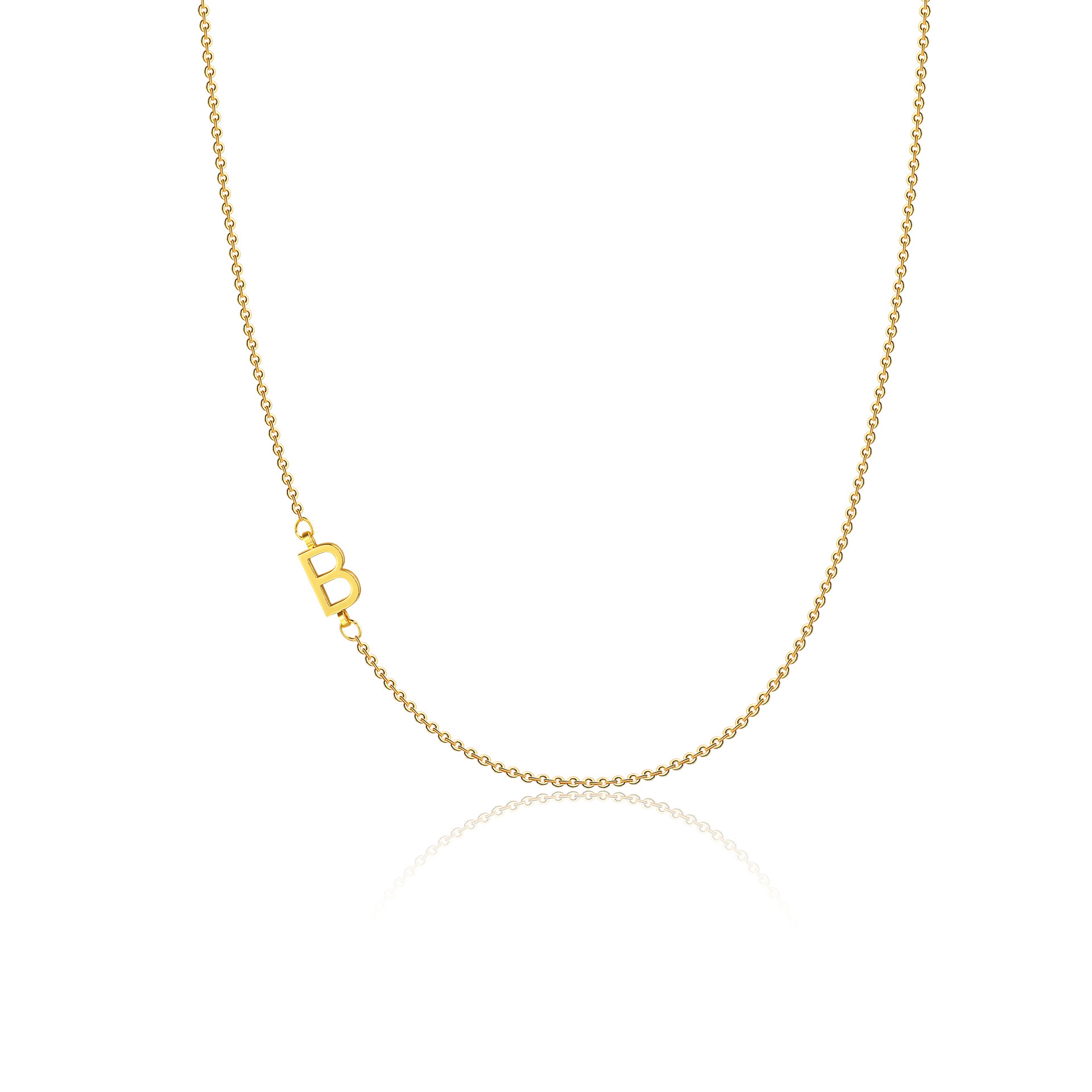 Collier initiale A à Z – métal couleur or, chaîne fine – Image 4
