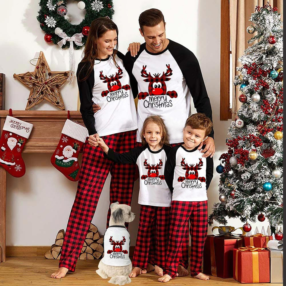 Ensembles de pyjamas de Noël assortis pour toute la famille – Vêtements de nuit de Noël – Pyjamas parent-enfant – Tenues pour les fêtes de Noël et les soirées de Noël