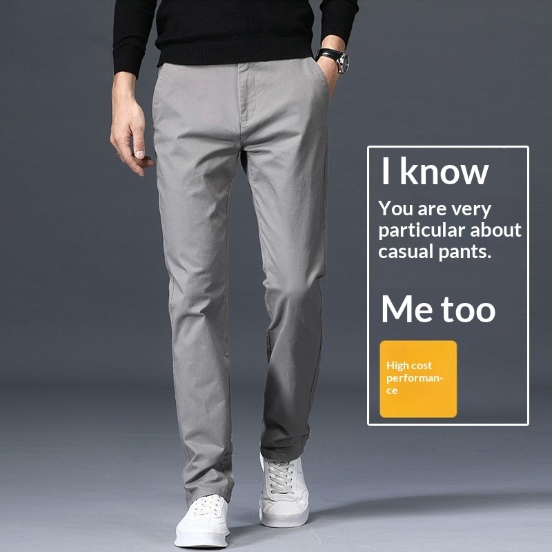 Pantalon décontracté pour homme, coupe droite et ample, en tissu extensible – Image 3