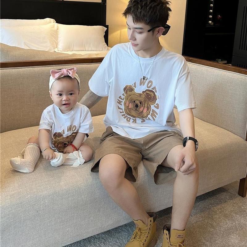 Nouveaux hauts d'été en coton pour des tenues parent-enfant, pour une famille de trois personnes – Image 3