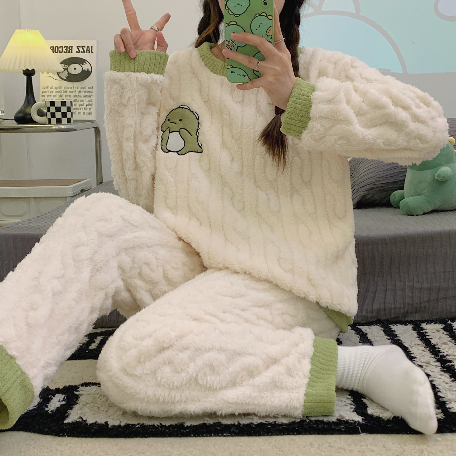 Pyjama polaire tout doux femme – ensemble peluche chaud pour l'hiver – Image 4