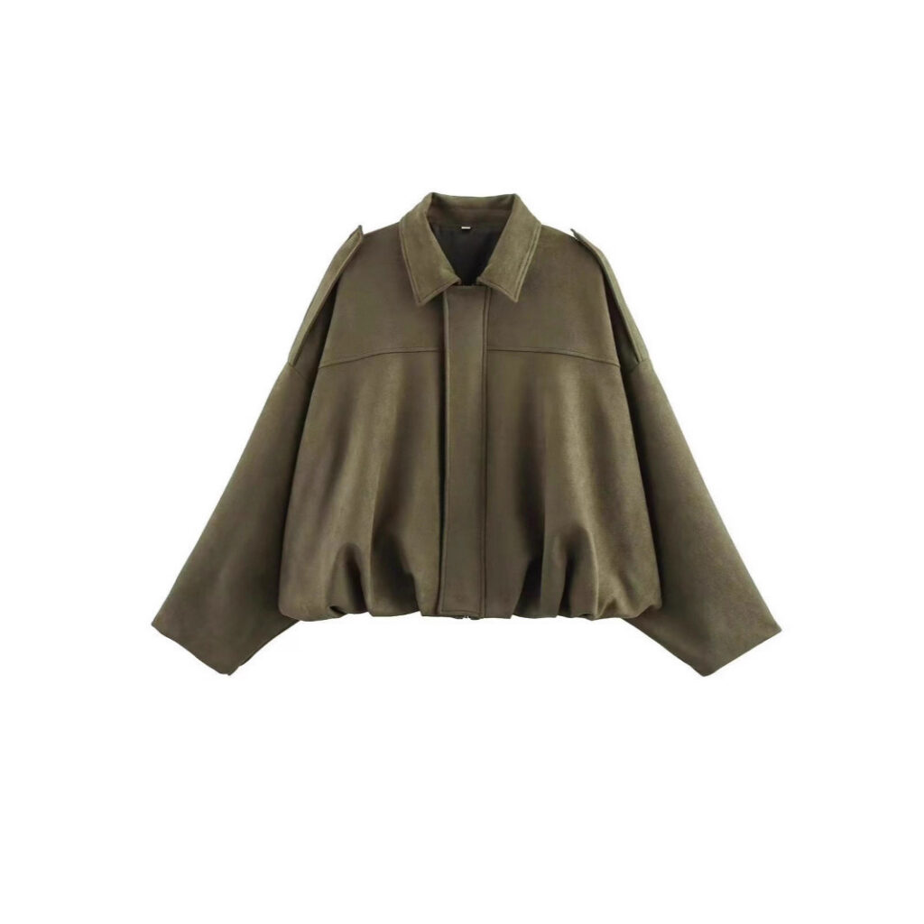 Vêtements pour femmes sur Amazon (Europe et États-Unis) : veste de pilote à col, fermeture éclair et boutons, texture daim, printemps-automne 2025