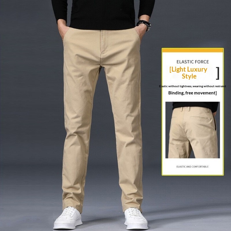 Pantalon décontracté pour homme, coupe droite et ample, en tissu extensible – Image 4