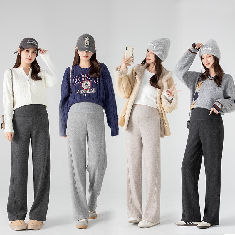 Fleece Lined Loose Fitting Seamless Belly Support Maternity Pants